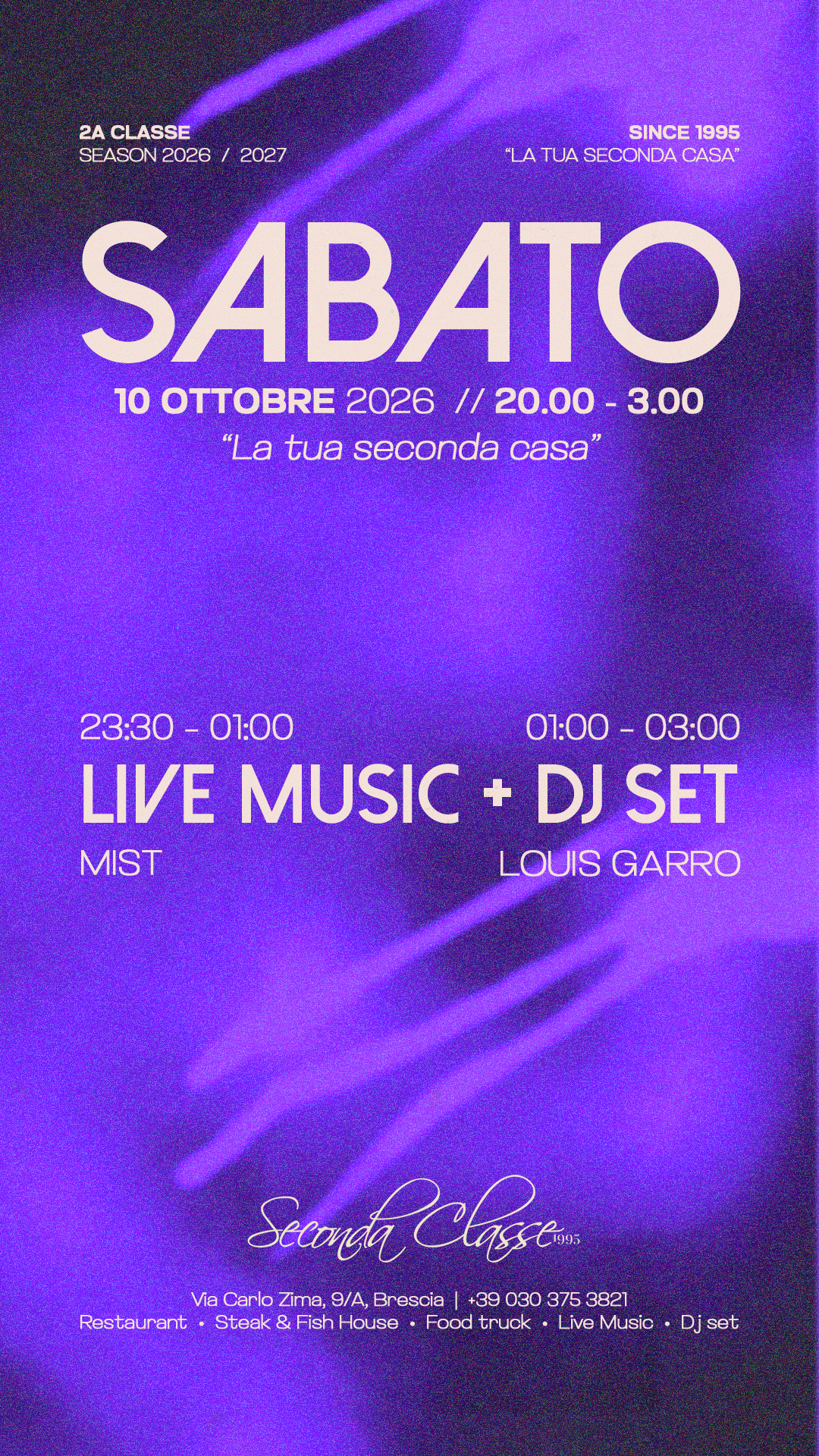 LIVE MUSIC: MIST | DJ SET: LOUIS GARRO